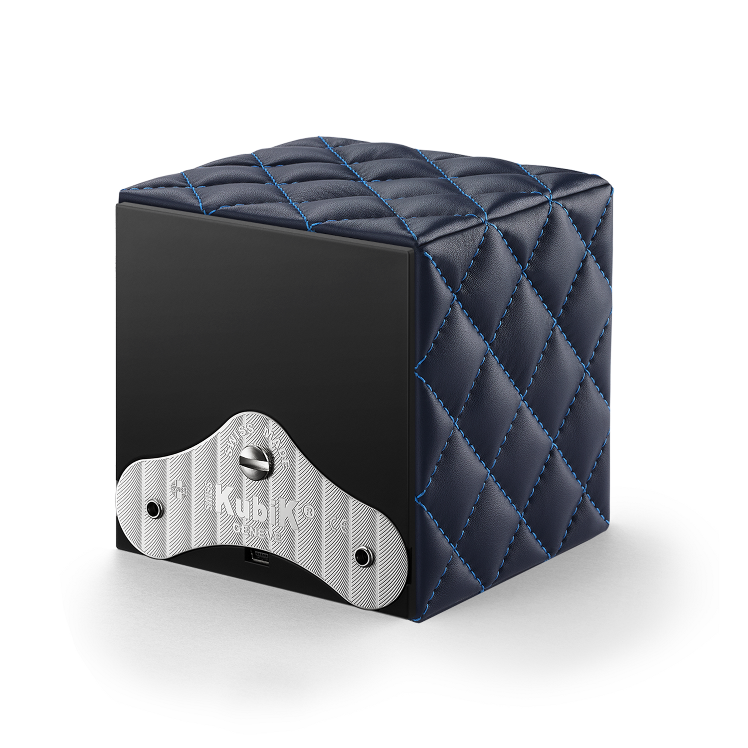 Swiss Kubik Masterbox Couture Black with Blue Stitching