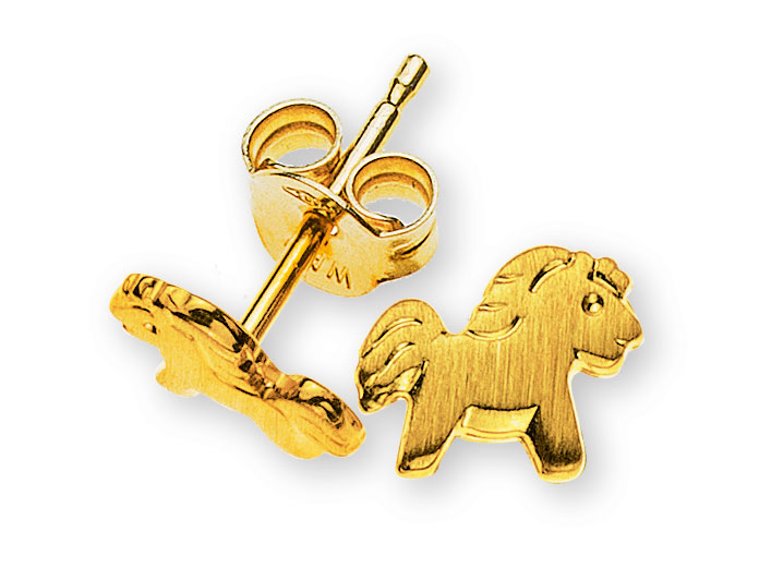AURONOS Prestige Boucles d'oreilles en or jaune 18 carats Cheval