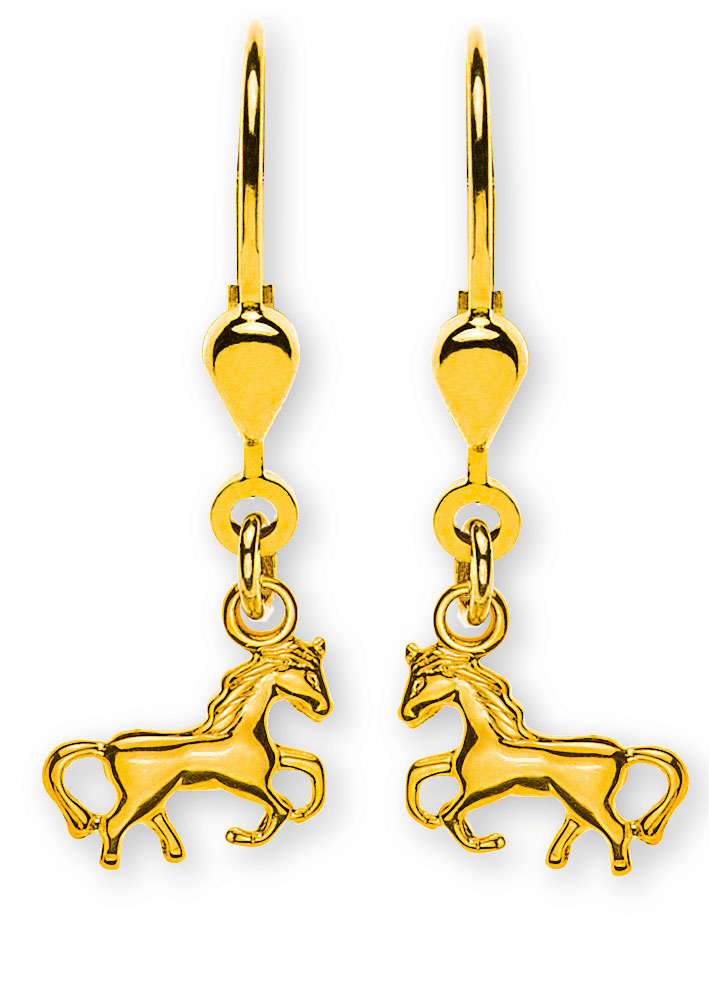 AURONOS Prestige Earrings 18K Yellow Gold Horse