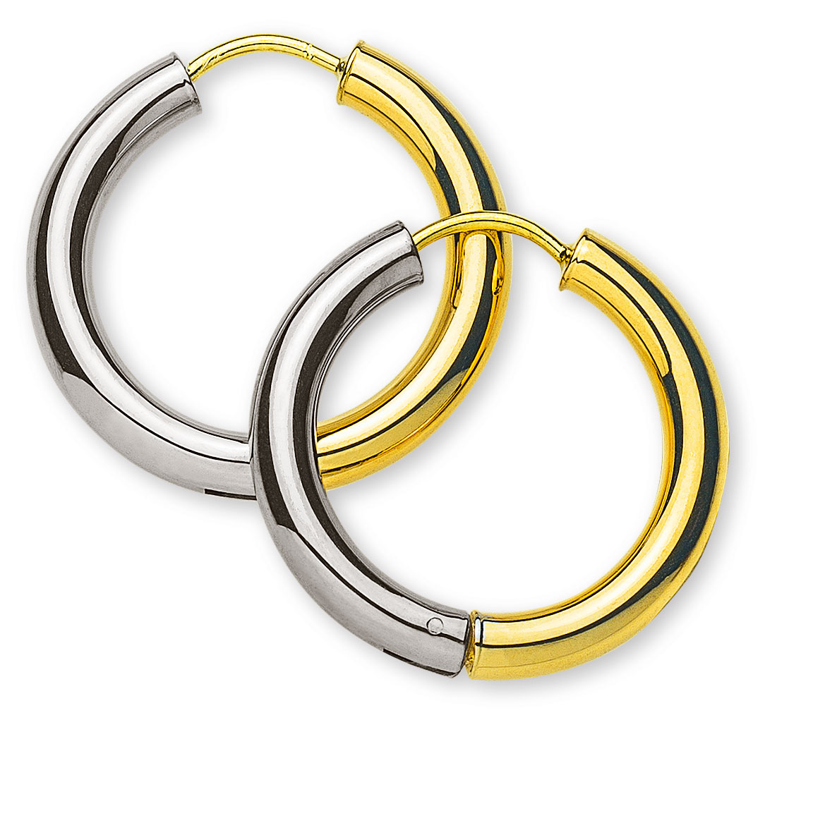 AURONOS Prestige Creoles 18K Yellow and White Gold Ø 21mm