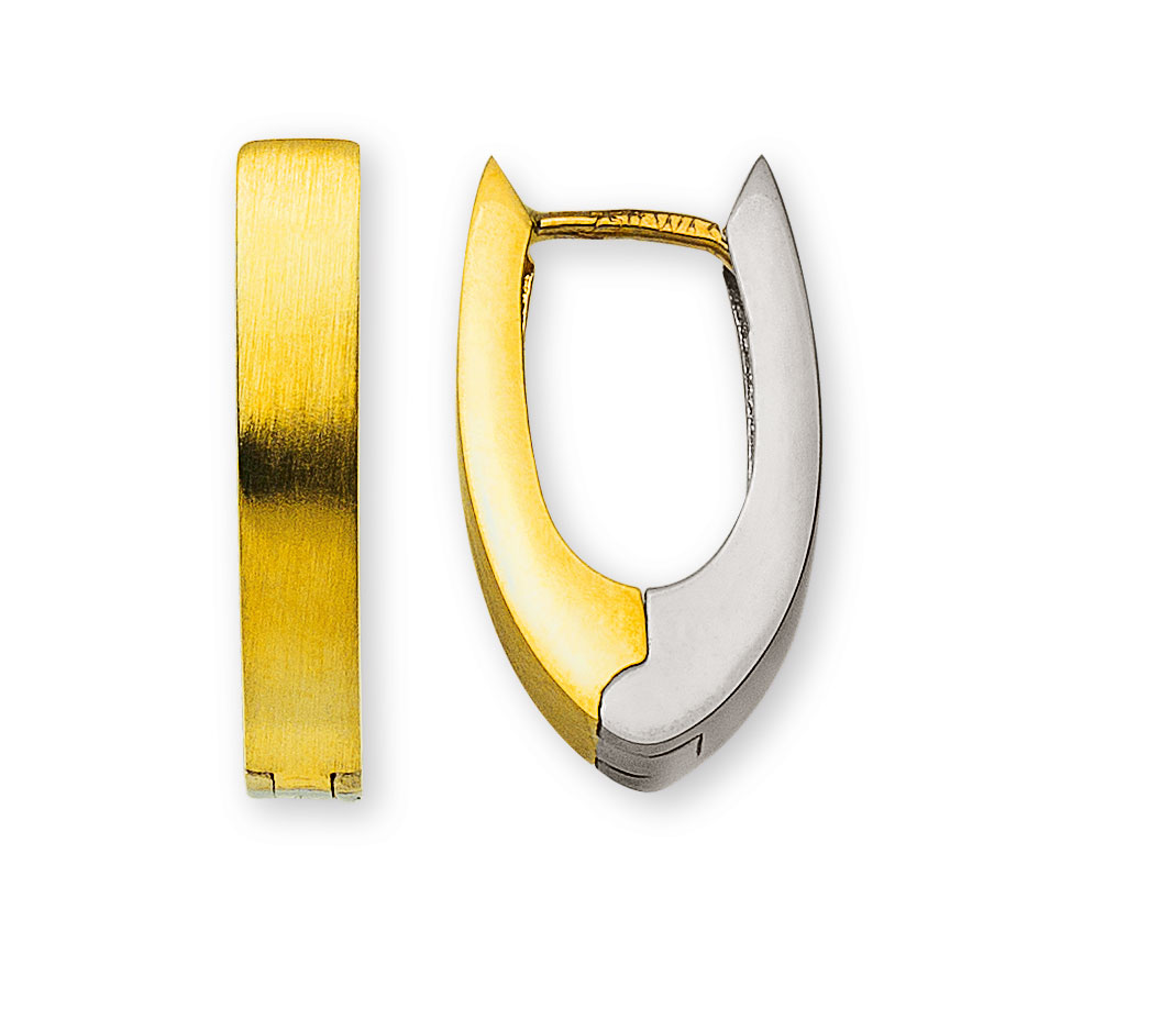 AURONOS Prestige Creoles 18K Yellow and White Gold