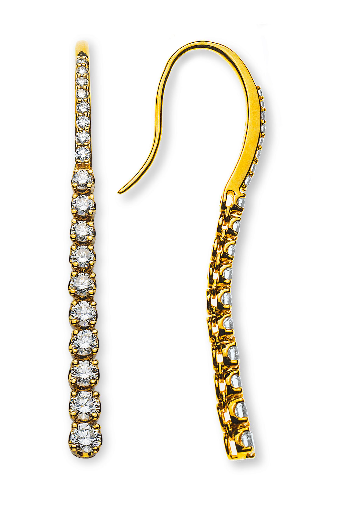 AURONOS Prestige Boucles d'oreilles en diamant or jaune 18 carats 1.17ct.