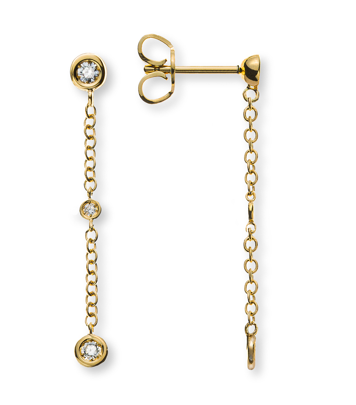 AURONOS Prestige Diamond earring 18K yellow gold 0.16ct.