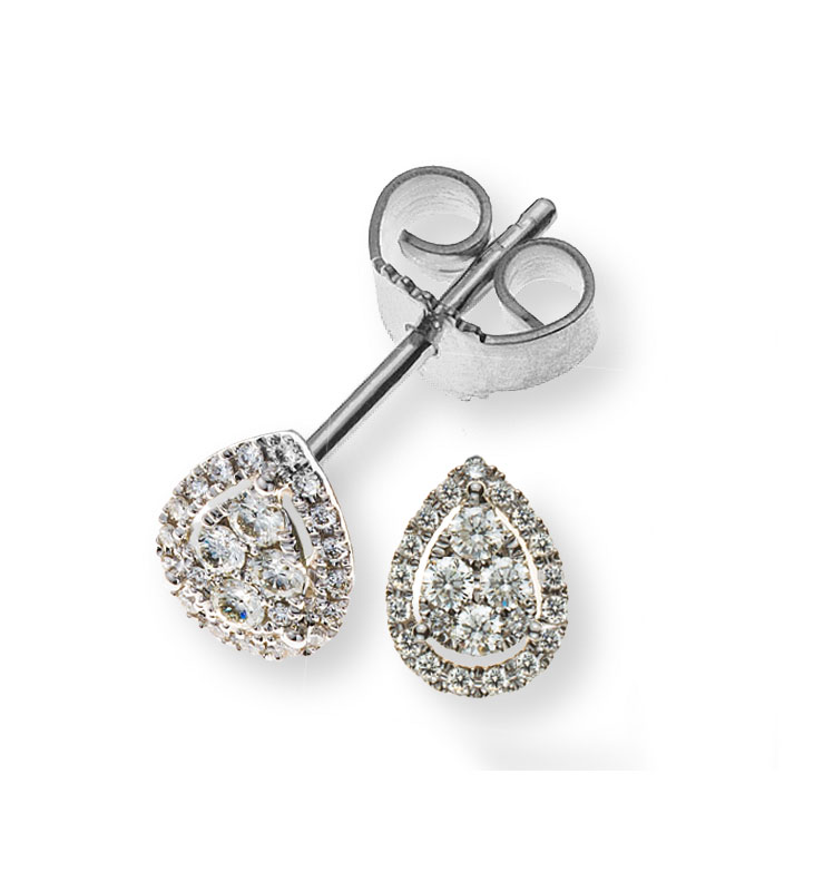 AURONOS Prestige Clous d'oreille en diamant en or blanc 18 carats 0.63ct