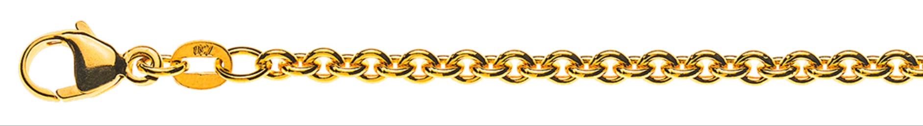 AURONOS Prestige Bracelet Round Anchor 18K Yellow Gold 19cm 3.1mm