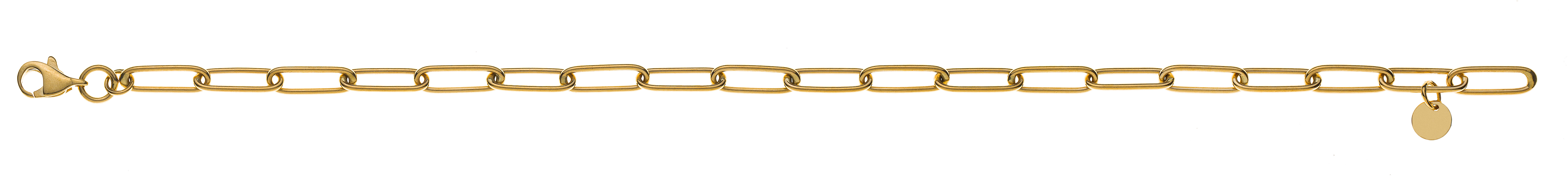 AURONOS Prestige Armband Oval-Anker 18K Gelbgold 19cm