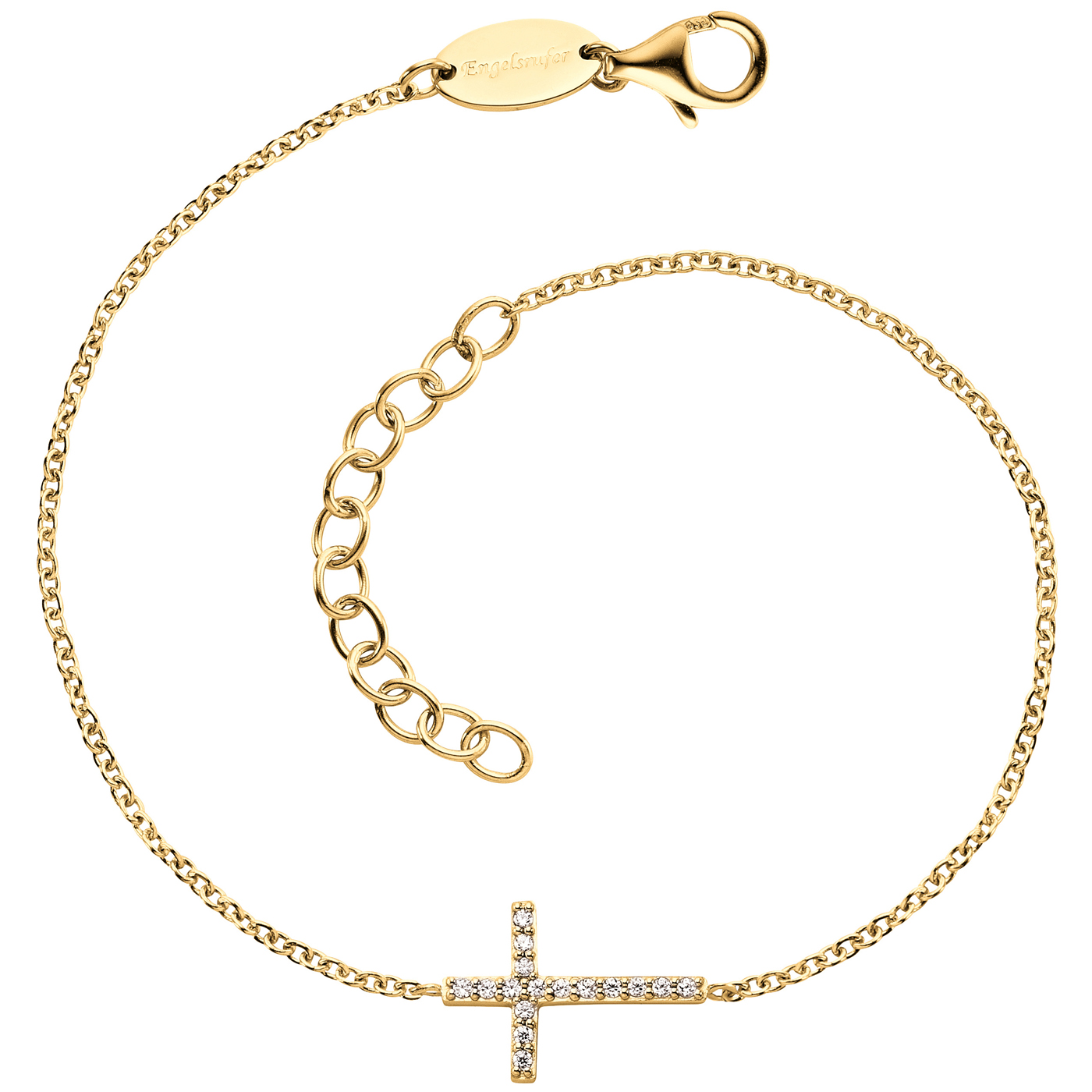 Engelsrufer Full of Faith Bracelet 925 Silver Gold Plated Zirconia 17+3cm