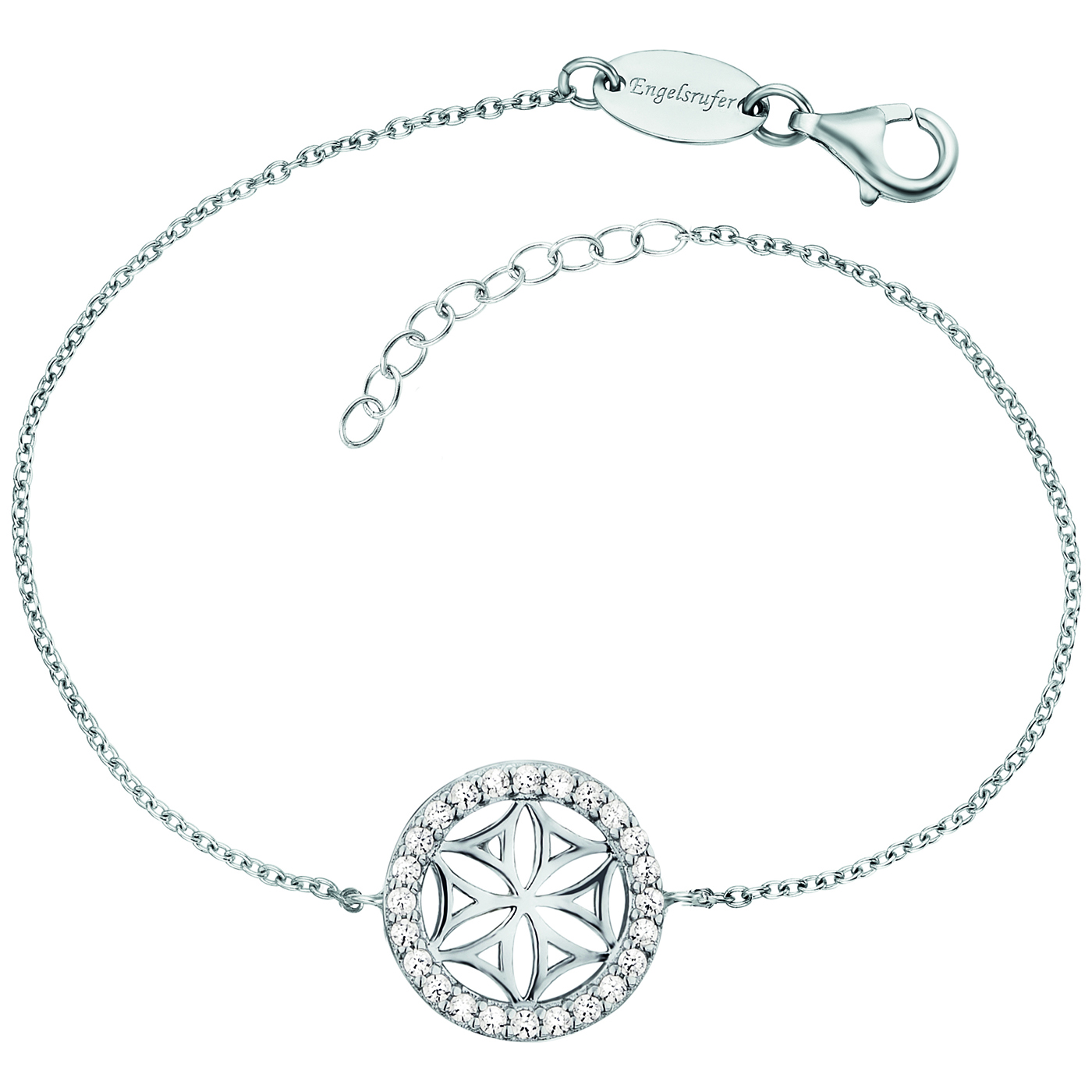 Engelsrufer Lebensbaum & Lebensblume Bracelet 925 Silver Zirconia 17+3cm