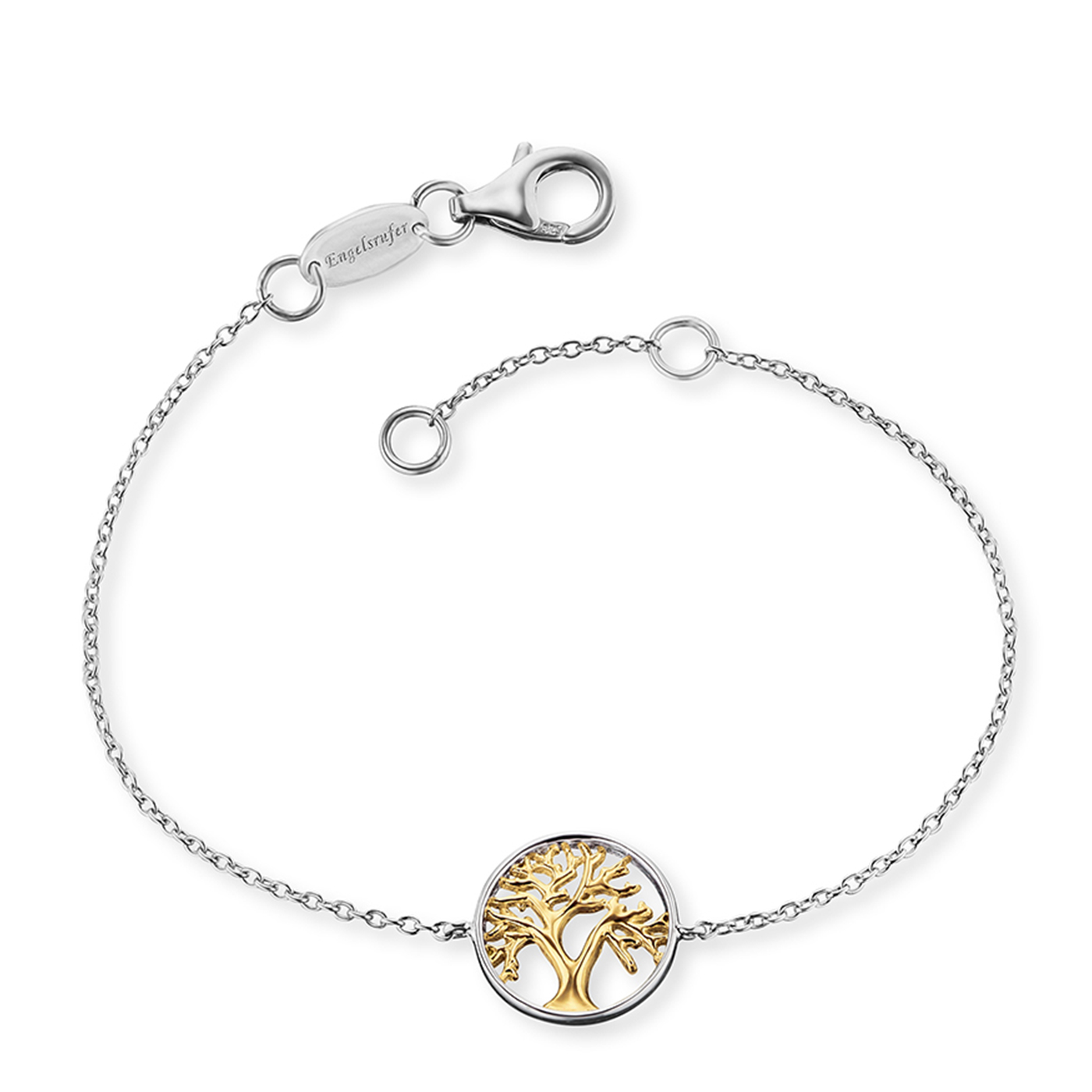 Engelsrufer Lebensbaum & Lebensblume Bracelet 925 argent doré 17+2cm