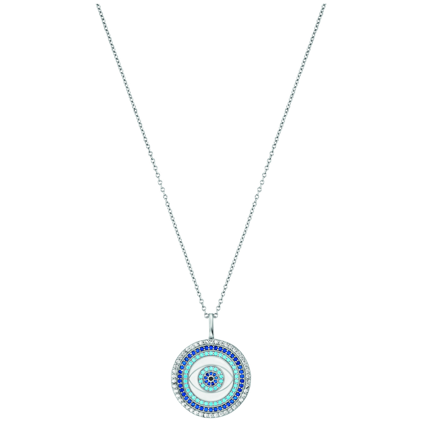 Engelsrufer Colourful World Necklace 925 Silver Zirconia Lucky Eye