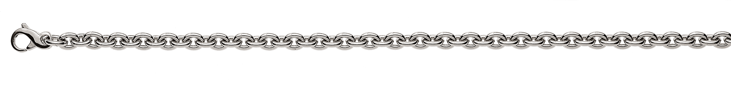 AURONOS Prestige Bracelet ancre rond or blanc 18K 19cm 3.9mm