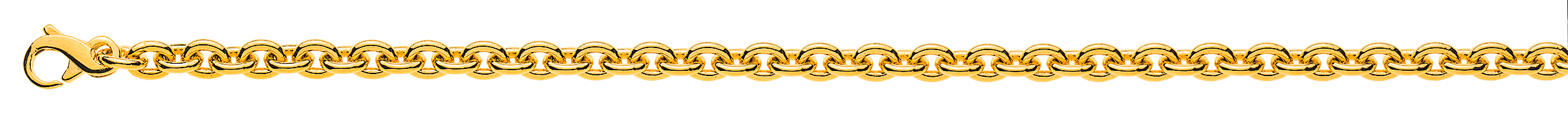 AURONOS Style Bracelet Round Anchor 9K Yellow Gold 19cm 3.9mm