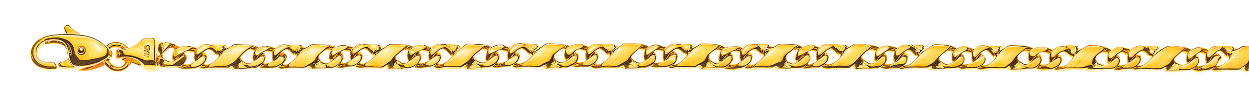AURONOS Prestige Carrera 18K Yellow Gold Bracelet 19cm 4mm