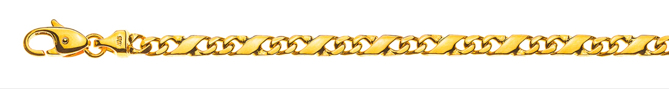 AURONOS Prestige Carrera 18K Yellow Gold Bracelet 22cm 4mm
