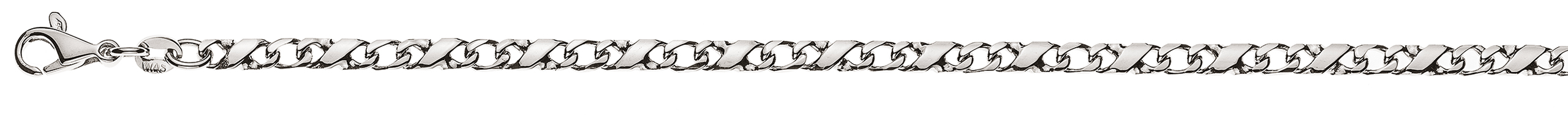 AURONOS Prestige Bracelet Carrera or blanc 18 carats 19cm 3.5mm