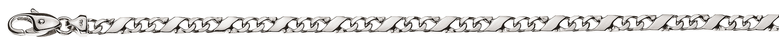 AURONOS Prestige Armband Carrera 18K Weissgold 19cm 4mm