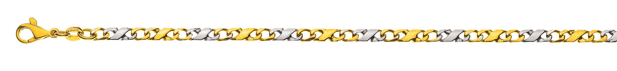 AURONOS Prestige Carrera 18K Yellow/White Gold Bracelet 19cm 3.5mm