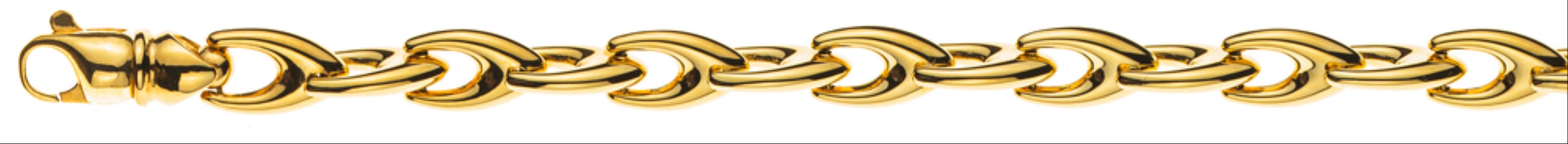 AURONOS Prestige Bracelet en or jaune 18 carats en forme de V 19cm 6mm