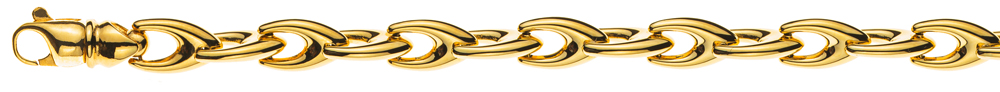 AURONOS Prestige Bracelet 18K Yellow Gold V Shape 19cm 6mm