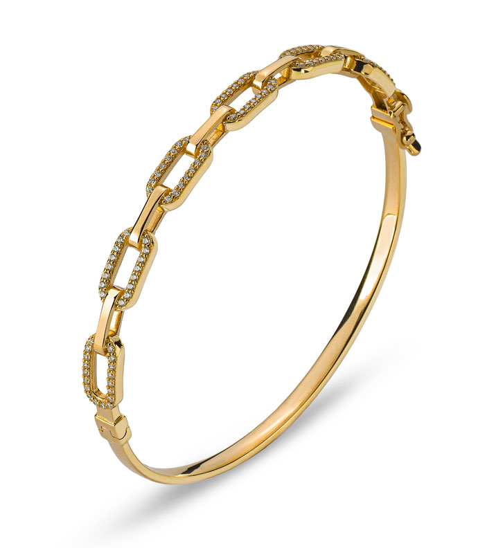AURONOS Style Bracelet ancre 9K or jaune zirconium 