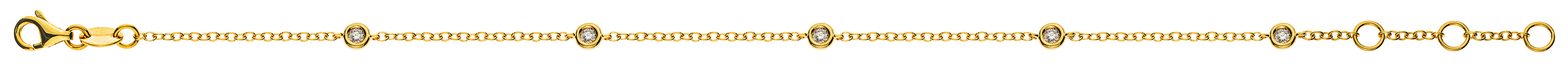 AURONOS Prestige Bracelet or jaune 18K diamants 0.14ct 19cm