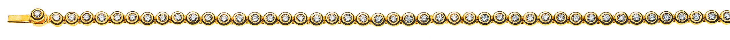 AURONOS Prestige Bracelet Tennis 18K Yellow Gold 45 Diamonds 1.52ct 18cm
