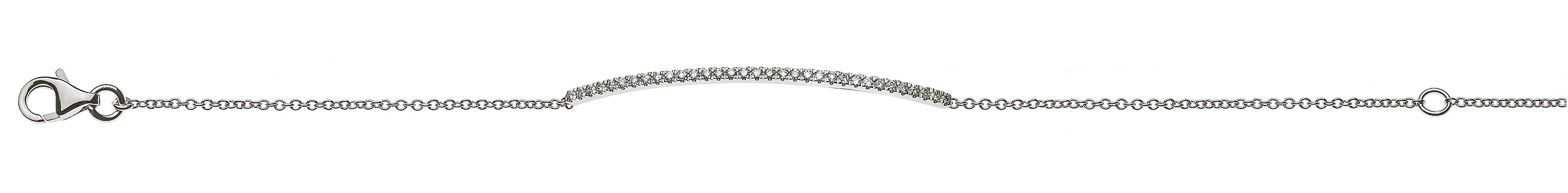 AURONOS Prestige Bracelet 18K White Gold 33 Diamonds 0.19ct 19cm