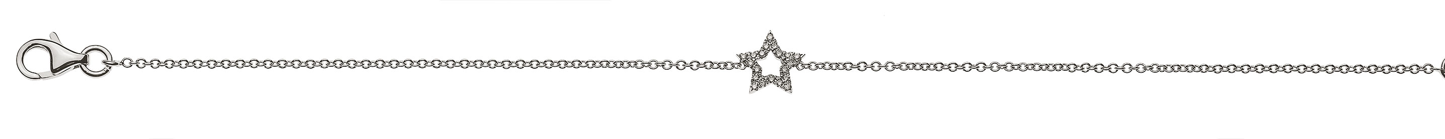 AURONOS Prestige Bracelet "étoile" or blanc 18K diamants 0.06ct 19cm