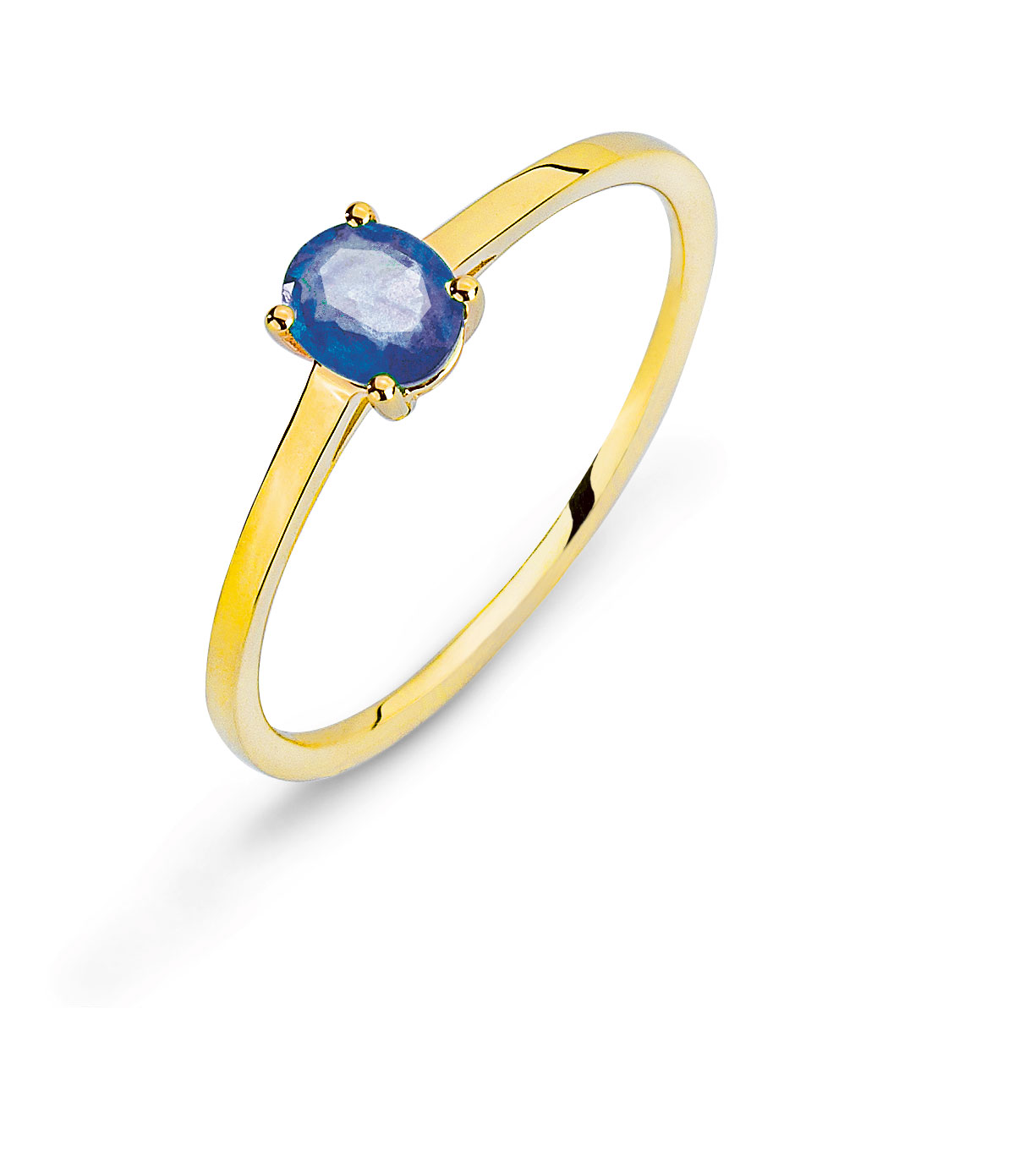 AURONOS Prestige Ring Yellow Gold 18K Sapphire 0.39ct Gr.54