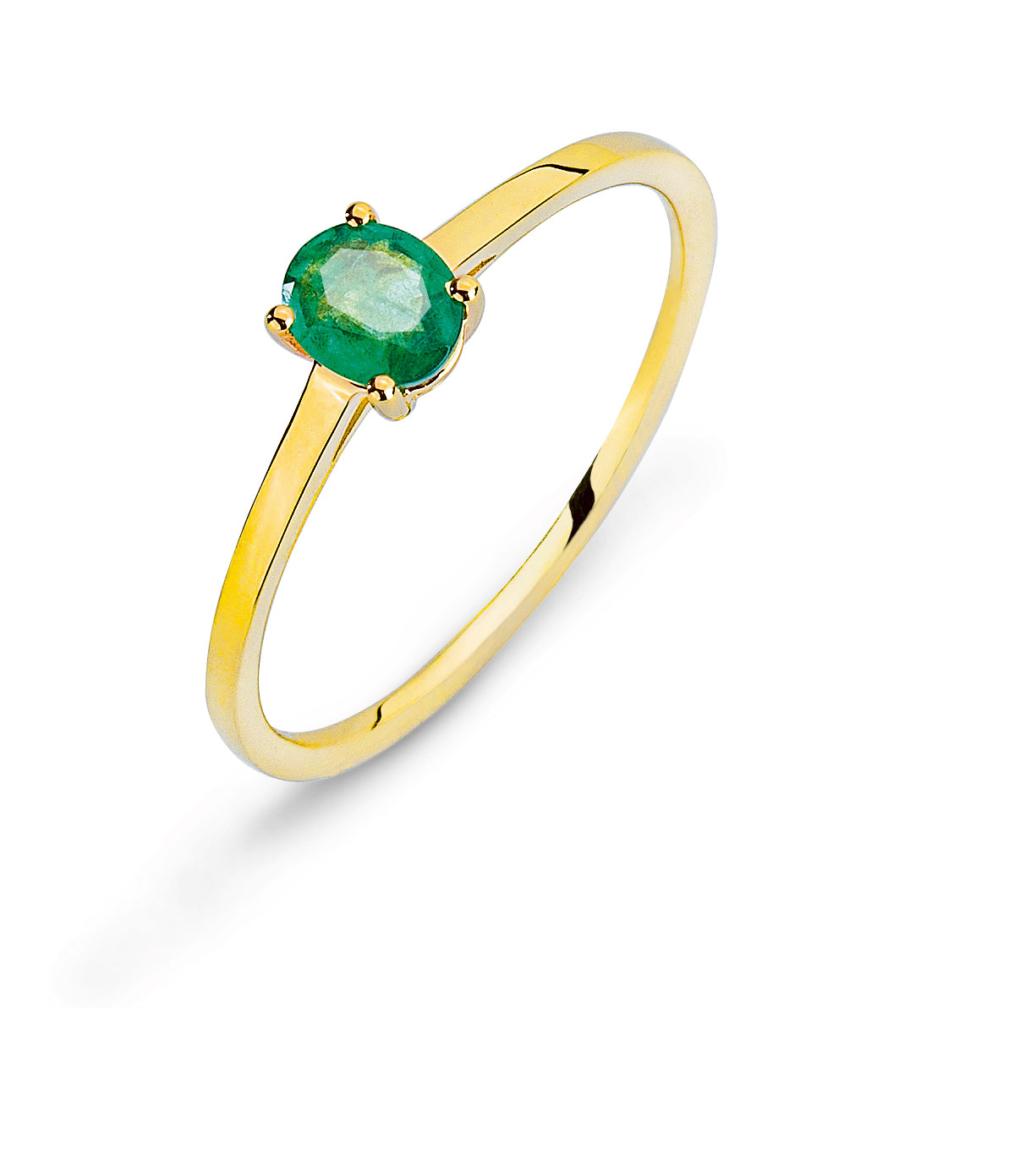 AURONOS Prestige Ring yellow gold 18K emerald 0.33ct Gr.54