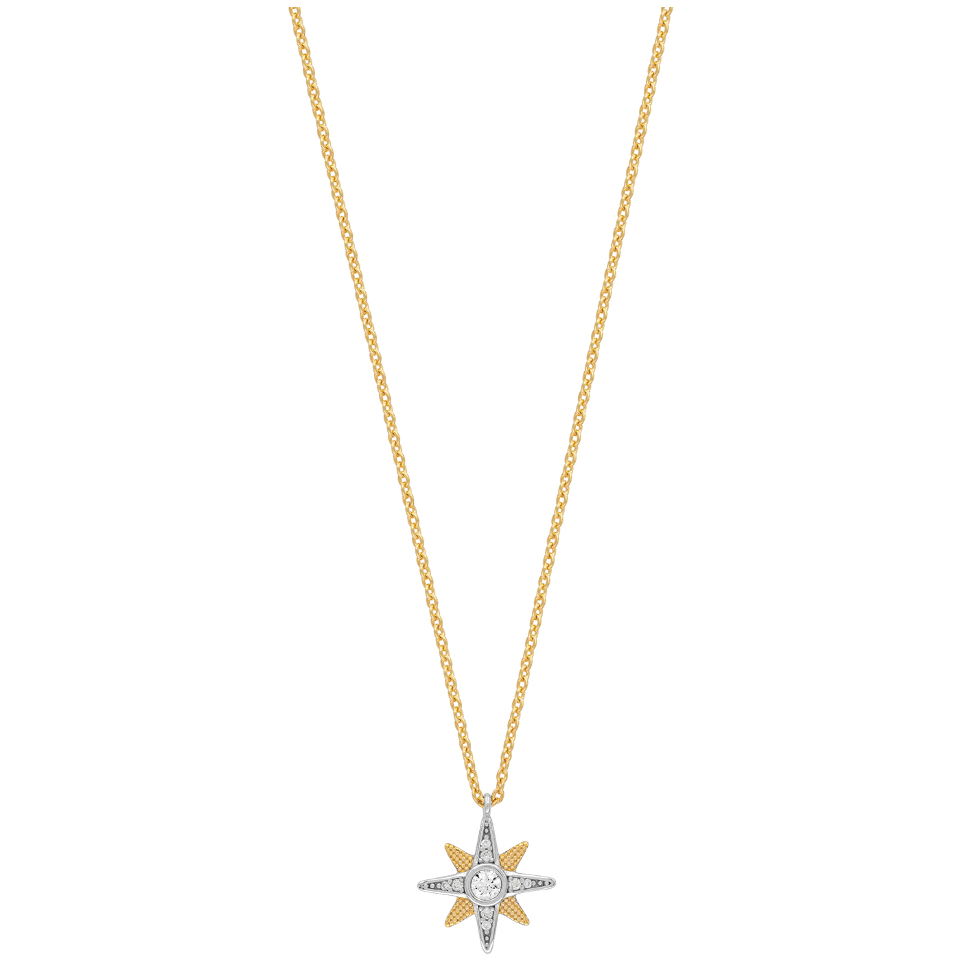 Engelsrufer Necklace star 925 silver gold plated zirconia