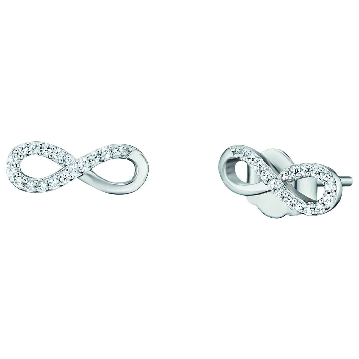 Engelsrufer Infinity Stud Earrings 925 Silver Zirconia