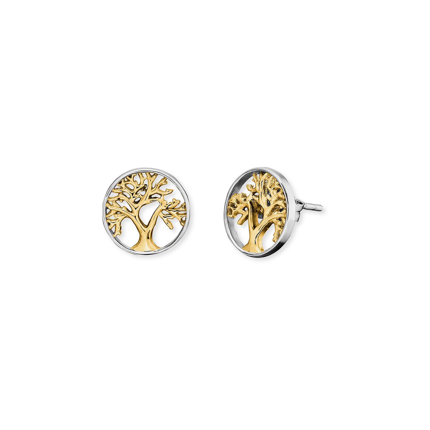 Engelsrufer Lebensbaum & Lebensblume Stud earrings 925 silver gold plated