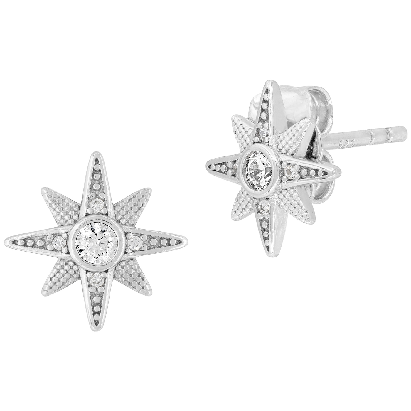 Engelsrufer Star Stud Earrings 925 Silver Zirconia
