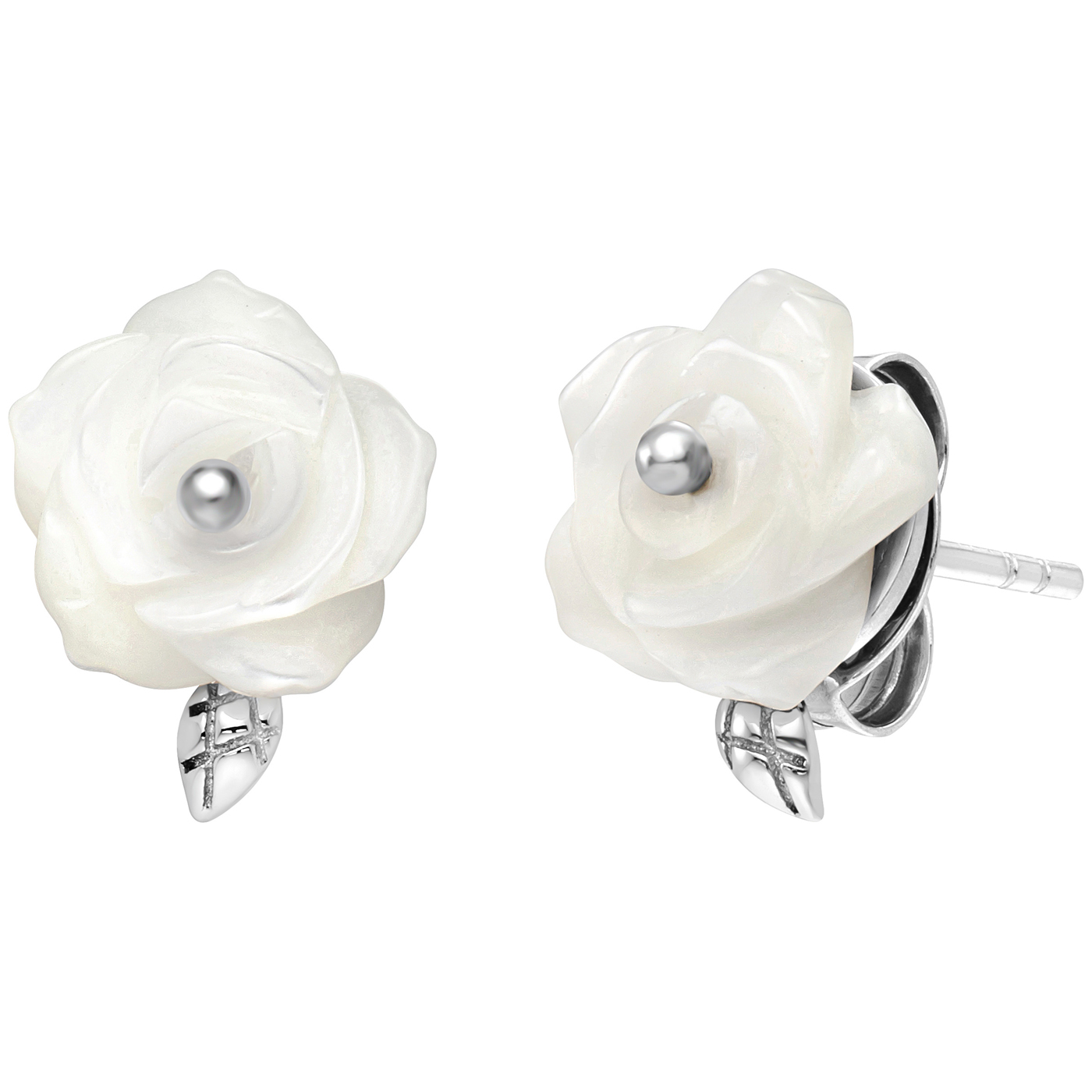 Engelsrufer Rose stud earrings 925 silver mother-of-pearl