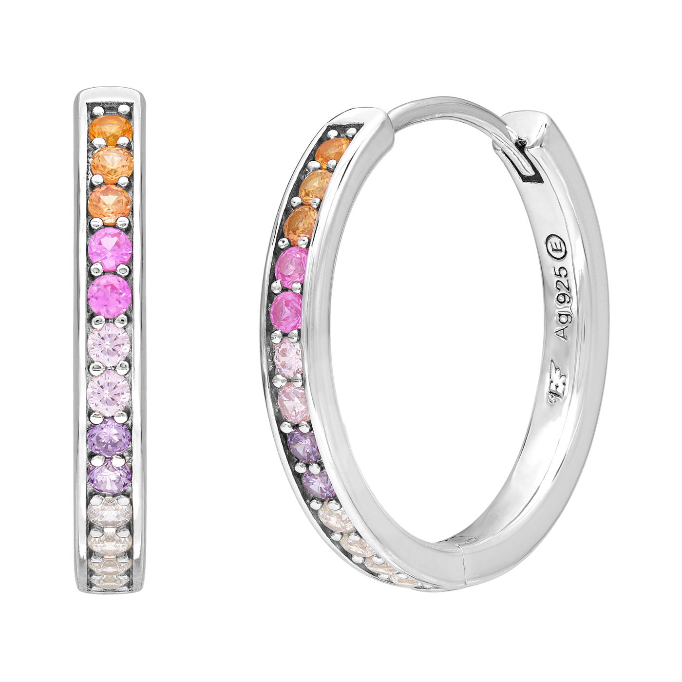Engelsrufer Colourful World Creoles 925 Silver Zirconia Ø 21mm