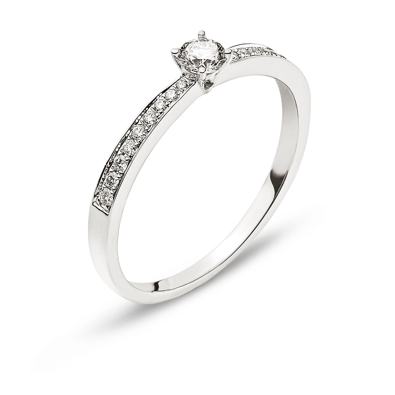 AURONOS Prestige Ring Weissgold 18K Diamanten 0.24ct