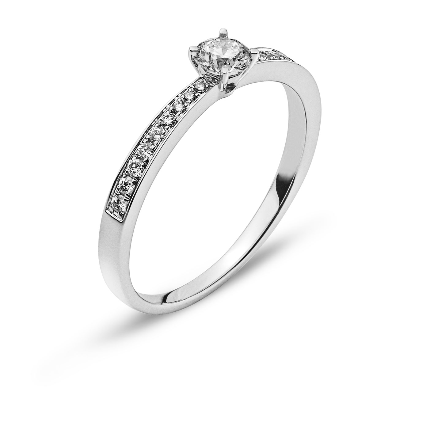 AURONOS Prestige Ring Weissgold 18K Diamanten 0.34ct