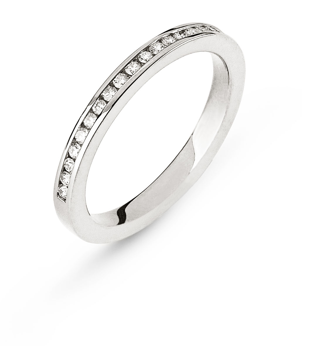 AURONOS Prestige Mémoire Ring White Gold 18K Channel Setting Diamonds 0.23ct