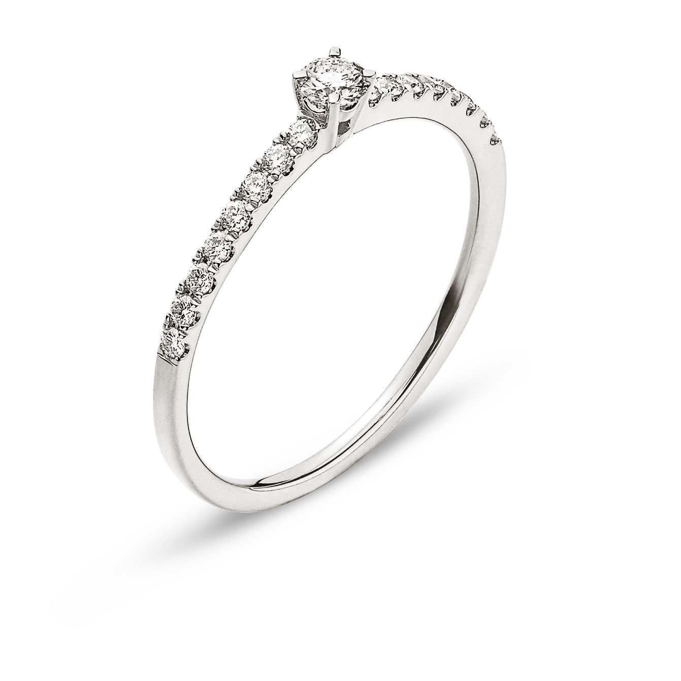 AURONOS Prestige Ring Weissgold 18K Diamanten 0.25ct