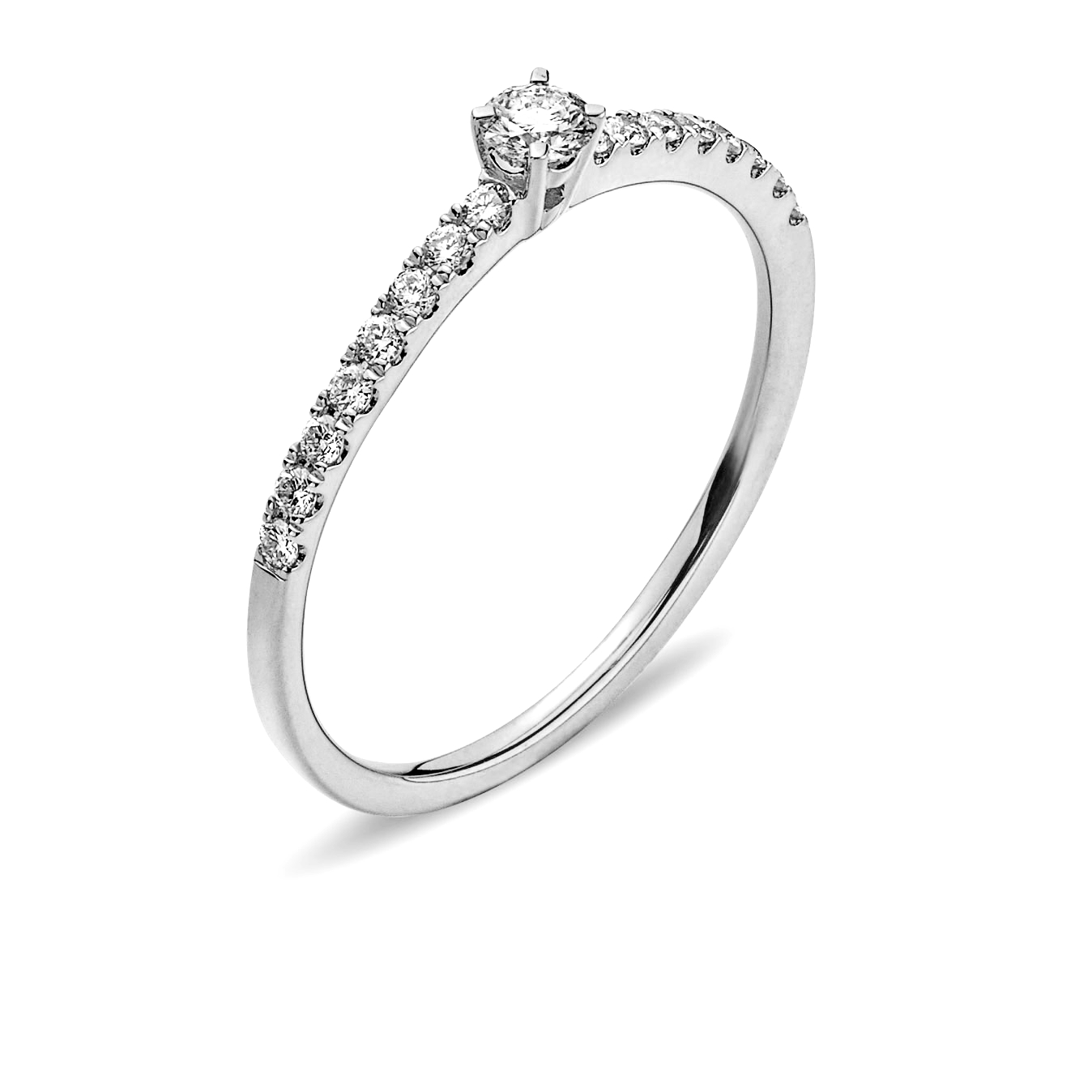 AURONOS Prestige Ring Weissgold 18K Diamanten 0.49ct