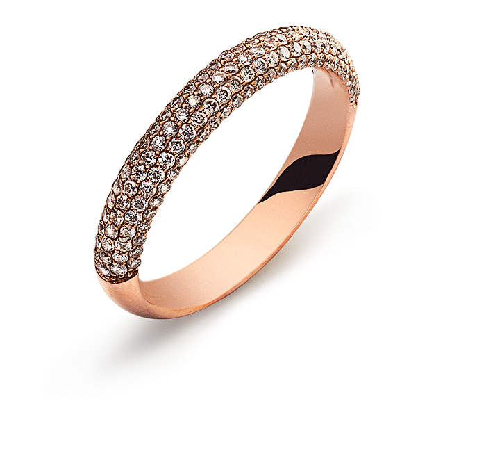 AURONOS Prestige Ring rose gold 18K 149 diamonds 0.66ct