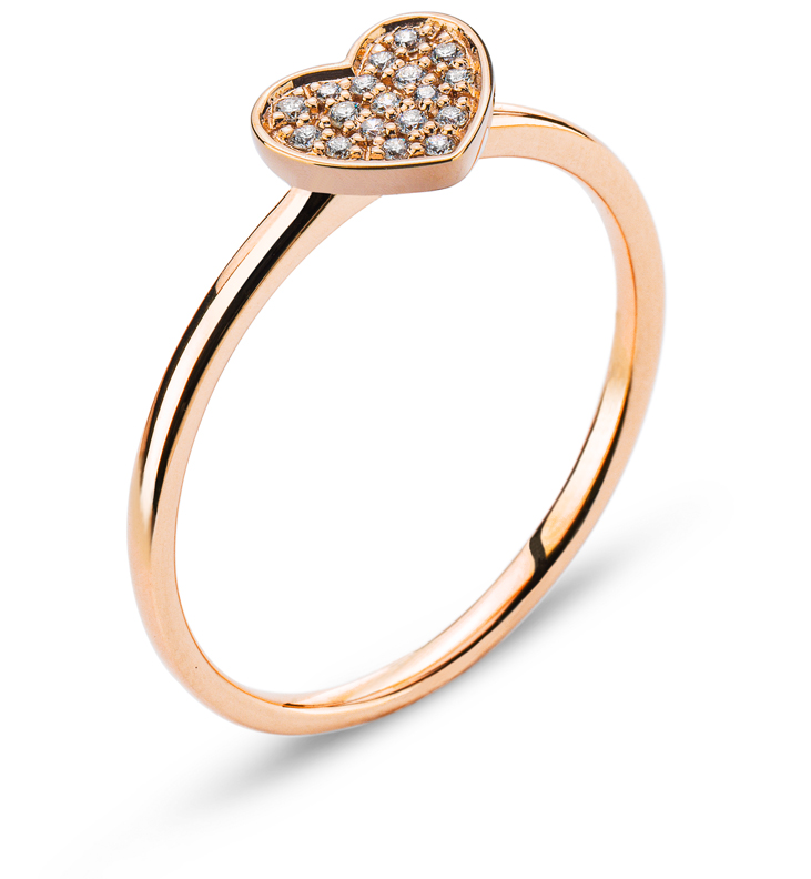 AURONOS Prestige Ring Roségold "Van Cleef" 18K 149 Diamanten 0.06ct
