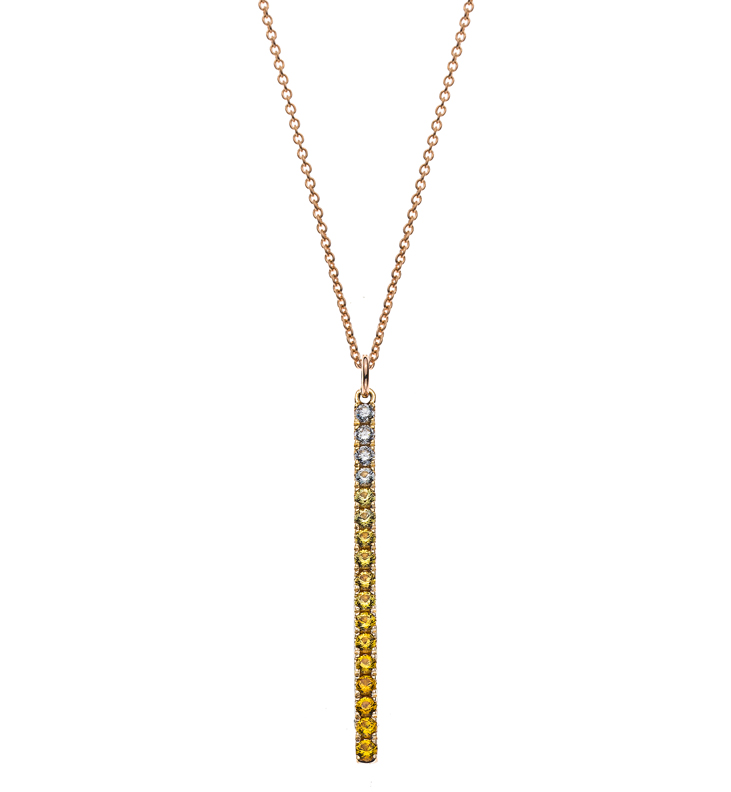 AURONOS Prestige Halskette Gelbgold 18K Diamanten und Saphiren 0.30ct 