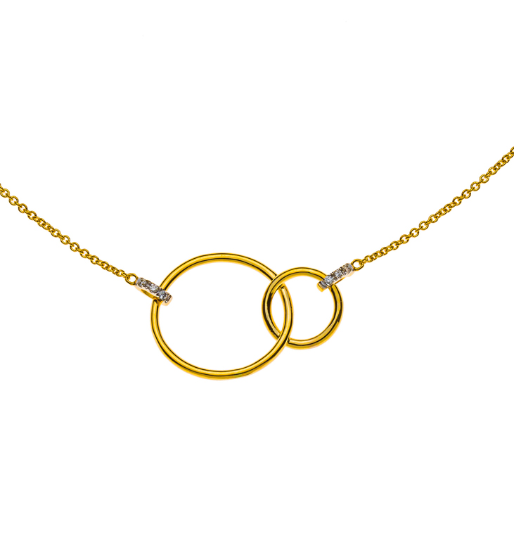 AURONOS Prestige Necklace yellow gold 18K diamonds 0.02ct