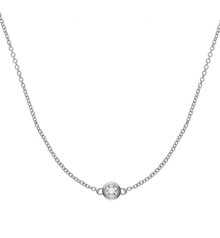 AURONOS Prestige Collier en or blanc 18K diamant 0.05ct