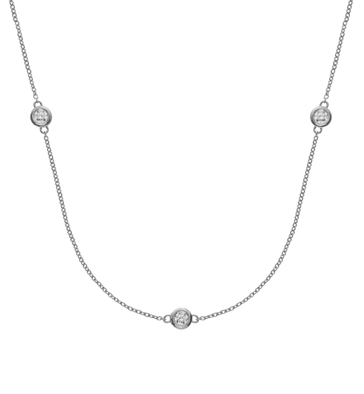 AURONOS Prestige Halskette Weissgold 18K Diamanten 0.16ct