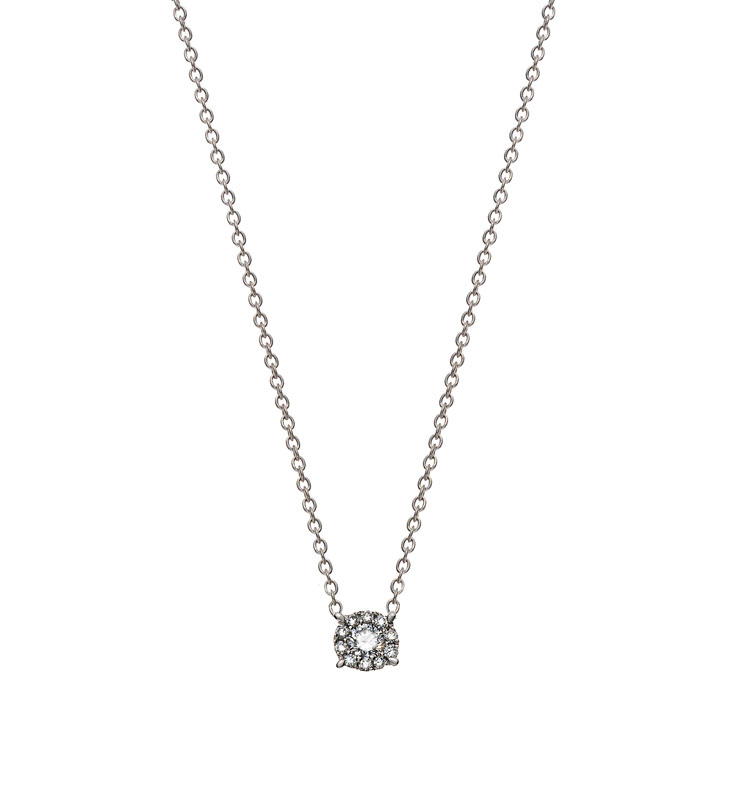 AURONOS Prestige Halskette Weissgold 18K Diamanten 0.08ct