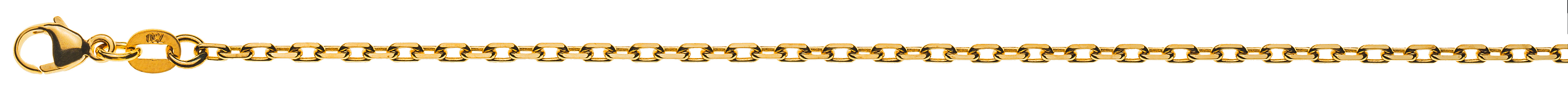 AURONOS Prestige Halskette Gelbgold 18K 4-Fach geschliffen Anker 40cm 2.1mm 
