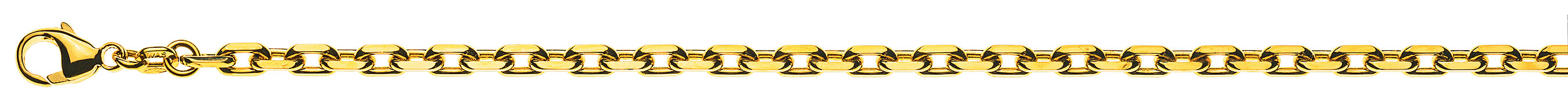 AURONOS Prestige Collier en or jaune 18K ancre 4 fois taillée 45cm 3.5mm